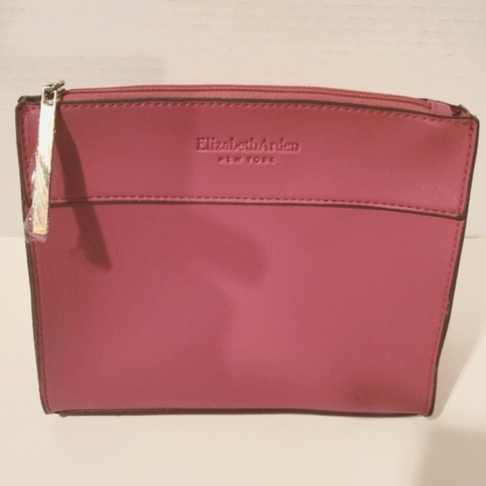 Faux Leather Cosmetic/Makeup Bag - Dusty Rose